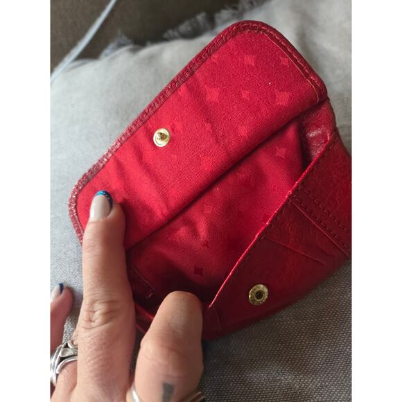 Vintage Fossil Emory Red Lamb Leather Wallet Clutch Super Soft Brass Hardware! - Picture 3 of 8